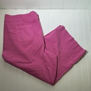 LC Lauren Conrad Women's Plus Size 26W Pink Super High Rise Wide Leg Crop Pants